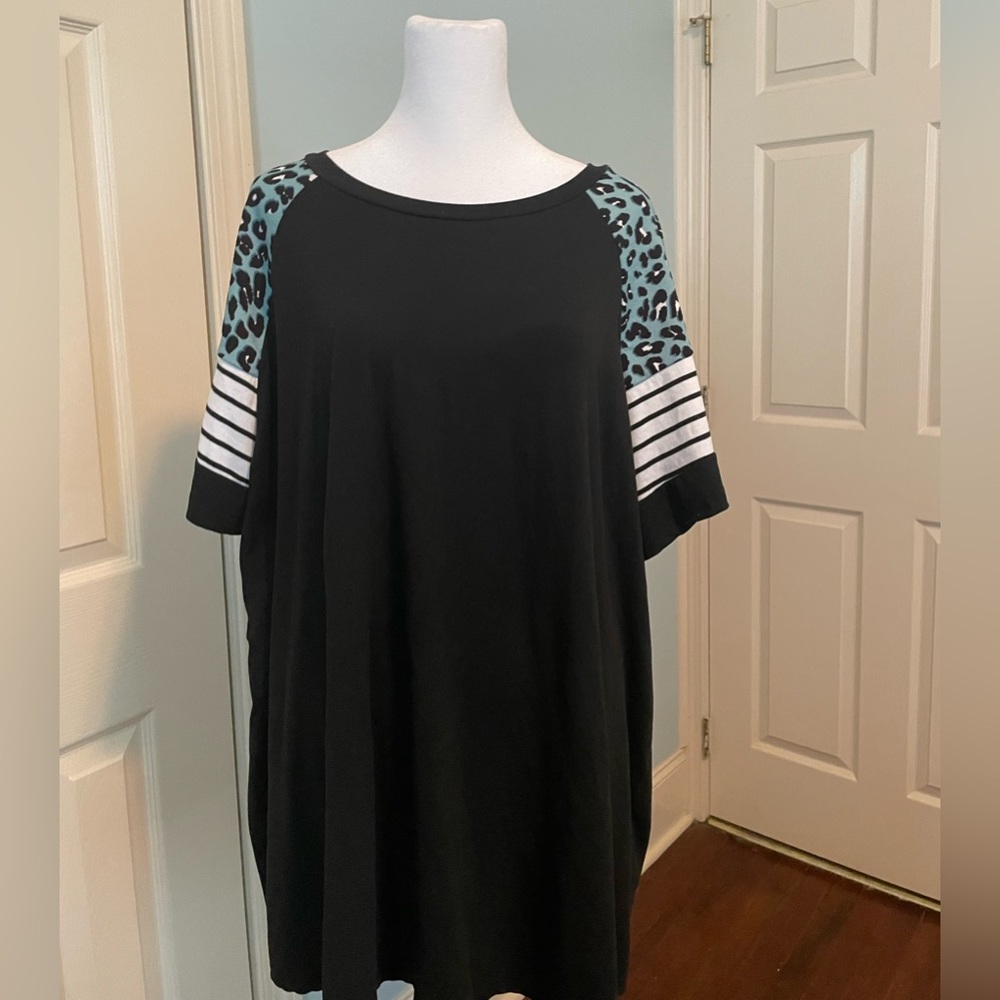 Size 4Xl Short Sleeve Shirt Blouse Stretchy